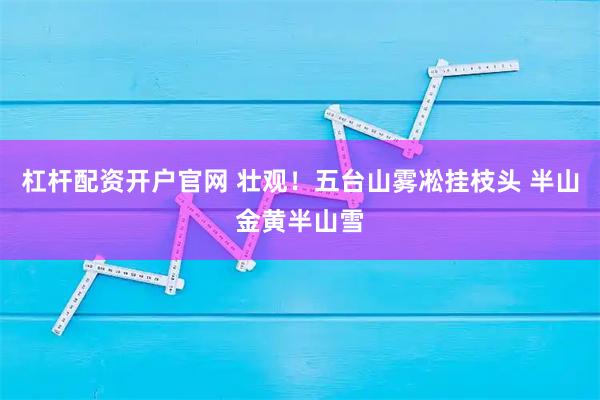 杠杆配资开户官网 壮观！五台山雾凇挂枝头 半山金黄半山雪